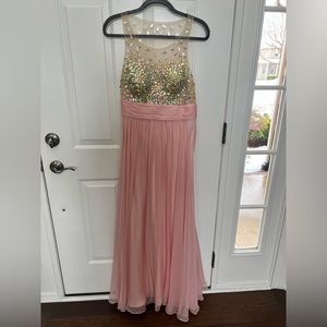 Jovani Light Pink and Rhinestone Prom Dress- Size 6